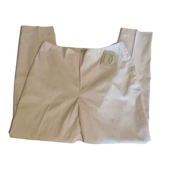 Doncaster Pants Dress White Ivory Flat Front Side Zipper Tapered Legs 14 - Picture 13 of 13